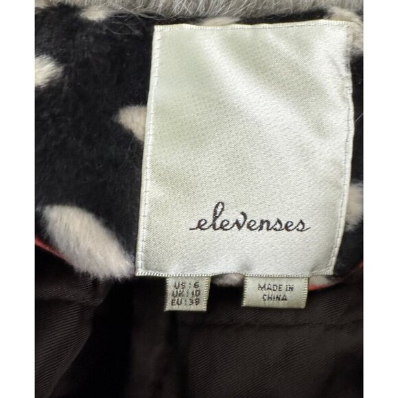 Anthropologie Elevenses size 6 Snowlake “Draconid Coat” Faux Fur Collar Jacket - Picture 9 of 12